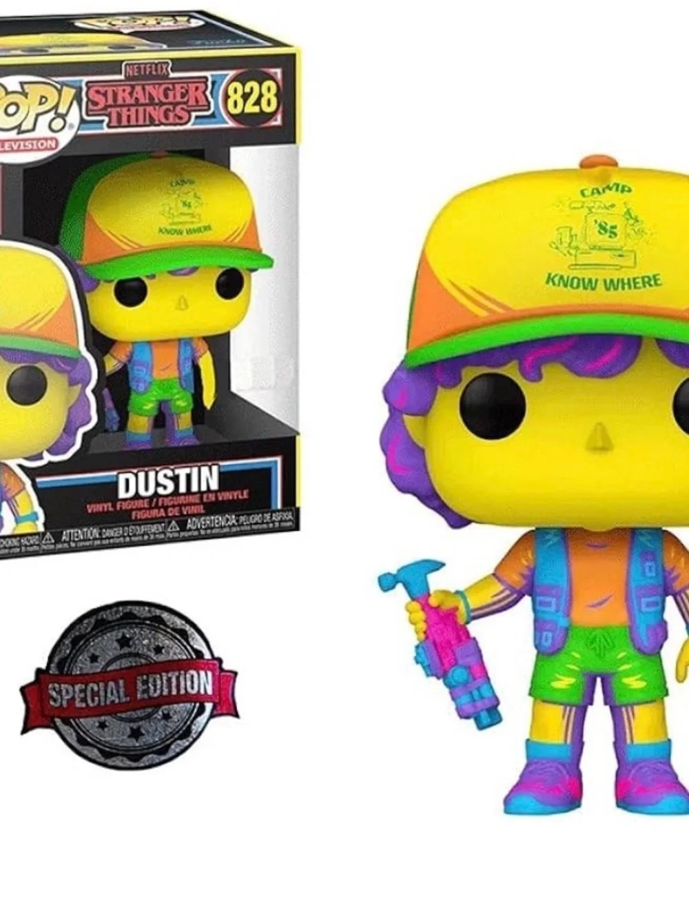 Funko Pop! Dustin Neon Yellow Face with Purple Hair